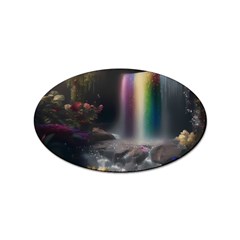 Waterfall Rainbow Sticker (oval) by Ravend