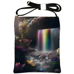 Waterfall Rainbow Shoulder Sling Bag by Ravend