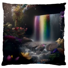 Waterfall Rainbow Large Cushion Case (one Side)