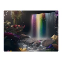 Waterfall Rainbow Two Sides Premium Plush Fleece Blanket (mini) by Ravend