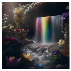 Waterfall Rainbow Wooden Puzzle Square by Ravend