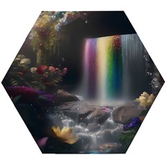 Waterfall Rainbow Wooden Puzzle Hexagon by Ravend