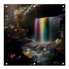 Waterfall Rainbow Banner And Sign 4  X 4  by Ravend