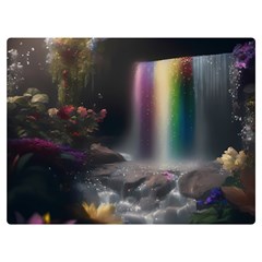 Waterfall Rainbow Two Sides Premium Plush Fleece Blanket (extra Small) by Ravend