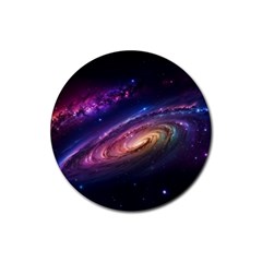 Universe Space Star Rainbow Rubber Coaster (round) by Ravend