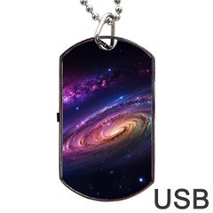 Universe Space Star Rainbow Dog Tag Usb Flash (one Side) by Ravend