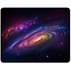 Universe Space Star Rainbow Two Sides Fleece Blanket (medium) by Ravend