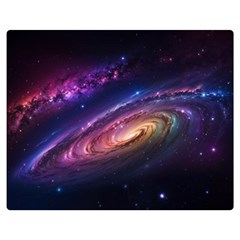 Universe Space Star Rainbow Two Sides Premium Plush Fleece Blanket (medium) by Ravend