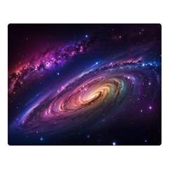 Universe Space Star Rainbow Two Sides Premium Plush Fleece Blanket (large) by Ravend