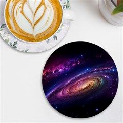 Universe Space Star Rainbow Uv Print Round Tile Coaster by Ravend