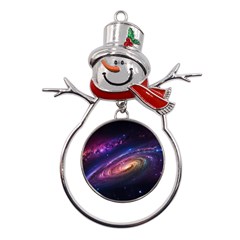 Universe Space Star Rainbow Metal Snowman Ornament