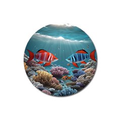 Fish Sea Ocean Magnet 3  (round) by Ravend