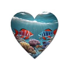 Fish Sea Ocean Heart Magnet by Ravend