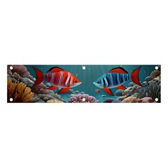 Fish Sea Ocean Banner And Sign 4  X 1  by Ravend