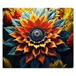 Flower Plant Geometry Two Sides Premium Plush Fleece Blanket (Small) 50 x40  Blanket Front