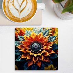 Flower Plant Geometry Uv Print Square Tile Coaster 