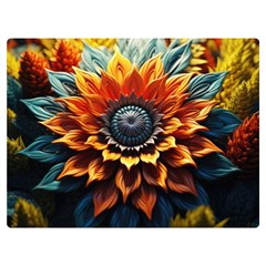 Flower Plant Geometry Premium Plush Fleece Blanket (extra Small) by Ravend