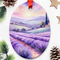 Lavender Flower Tree Ornament (oval) by Ravend