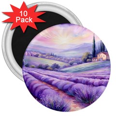 Lavender Flower Tree 3  Magnets (10 Pack)  by Ravend