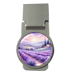 Lavender Flower Tree Money Clips (round)  by Ravend