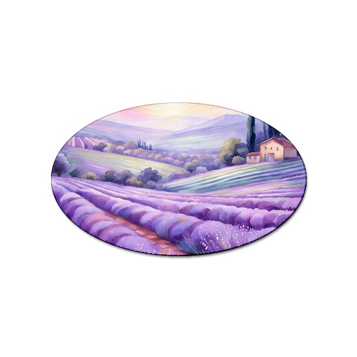 Lavender Flower Tree Sticker (Oval)