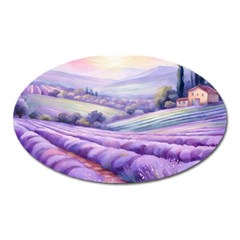 Lavender Flower Tree Oval Magnet by Ravend