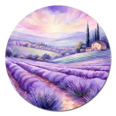 Lavender Flower Tree Magnet 5  (round) by Ravend