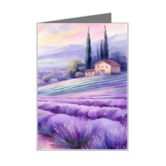 Lavender Flower Tree Mini Greeting Card by Ravend