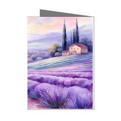 Lavender Flower Tree Mini Greeting Cards (pkg Of 8) by Ravend