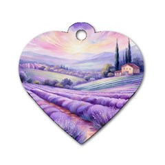 Lavender Flower Tree Dog Tag Heart (one Side) by Ravend