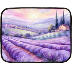 Lavender Flower Tree Fleece Blanket (mini) by Ravend