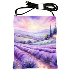 Lavender Flower Tree Shoulder Sling Bag by Ravend