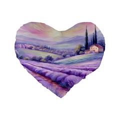 Lavender Flower Tree Standard 16  Premium Heart Shape Cushions by Ravend