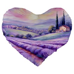 Lavender Flower Tree Large 19  Premium Heart Shape Cushions by Ravend