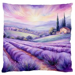 Lavender Flower Tree Standard Premium Plush Fleece Cushion Case (one Side) by Ravend