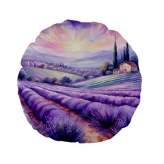 Lavender Flower Tree Standard 15  Premium Flano Round Cushions by Ravend