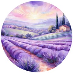 Lavender Flower Tree Wooden Puzzle Round by Ravend