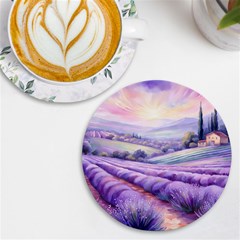 Lavender Flower Tree Uv Print Round Tile Coaster