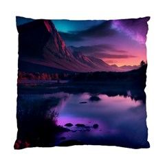 Lake Mountain Night Sea Flower Nature Standard Cushion Case (one Side) by Ravend