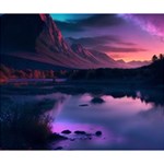 Lake Mountain Night Sea Flower Nature Deluxe Canvas 14  x 11  (Stretched) 14  x 11  x 1.5  Stretched Canvas