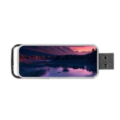 Lake Mountain Night Sea Flower Nature Portable Usb Flash (one Side) by Ravend