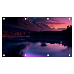 Lake Mountain Night Sea Flower Nature Banner And Sign 7  X 4  by Ravend