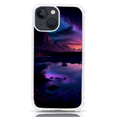 Lake Mountain Night Sea Flower Nature Iphone 13 Mini Tpu Uv Print Case by Ravend