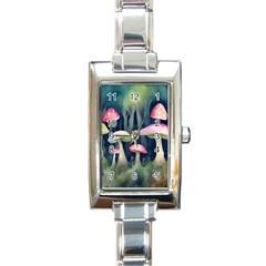 Mushroom Fungus Rectangle Italian Charm Watch by Ravend