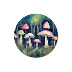 Mushroom Fungus Magnet 3  (round) by Ravend