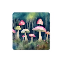 Mushroom Fungus Square Magnet by Ravend