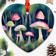 Mushroom Fungus Heart Ornament (two Sides)