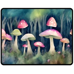 Mushroom Fungus Fleece Blanket (medium) by Ravend