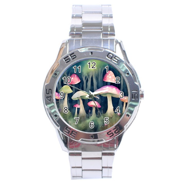 Mushroom Fungus Stainless Steel Analogue Watch