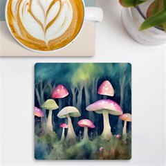 Mushroom Fungus Uv Print Square Tile Coaster  by Ravend